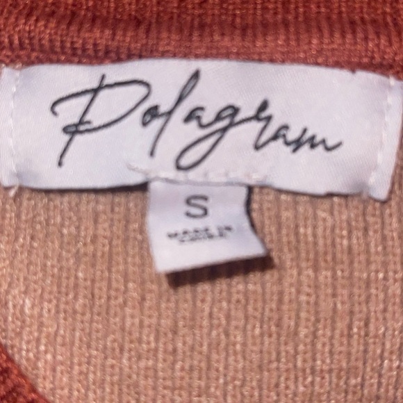 Polygram tri color short sleeve sweater. Size small super cute! - Picture 5 of 6